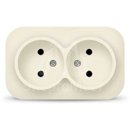 Розетка 2-м ОП 10А IP20 без заземл. сл. кость IONICH 1427