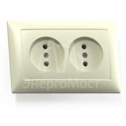 Розетка 2-м СП Селена 16А IP20 РС16-371 сл. кость Кунцево 8147