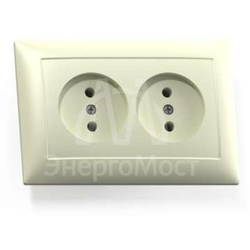 Розетка 2-м СП Селена 16А IP20 РС16-371 сл. кость Кунцево 8147