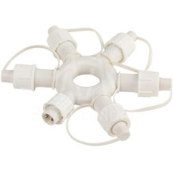 Разветвитель круговой 6 гнезд IP44 24В для гирлянд провод ПВХ Эра Б0051903