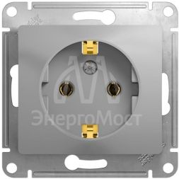 Механизм розетки 1-м СП Glossa 16А с заземл. алюм. SchE GSL000343