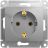 Механизм розетки 1-м СП Glossa 16А с заземл. алюм. SchE GSL000343