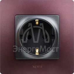 Механизм розетки 1-м СП Etika 2К+З 16А защ. шторки с заземл. винт. зажимы антрацит Leg 672622