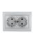 Розетка 2-м СП Мира керам. с заземл. метал. сер. LEZARD 701-1010-127