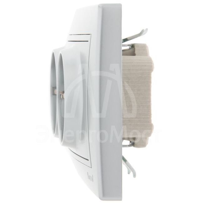 Розетка 2-м СП Мира керам. с заземл. метал. сер. LEZARD 701-1010-127