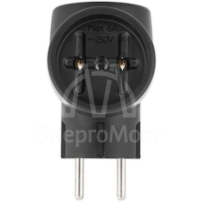 Разветвитель 3-м без заземл. 6-10А черн. Rexant 11-1076