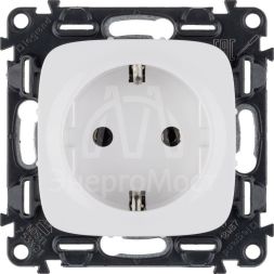 Механизм розетки 1-м СП Valena Allure 16А IP2X 250В 2К+З с лиц. панелью безвинт. зажимы бел. Leg 753721