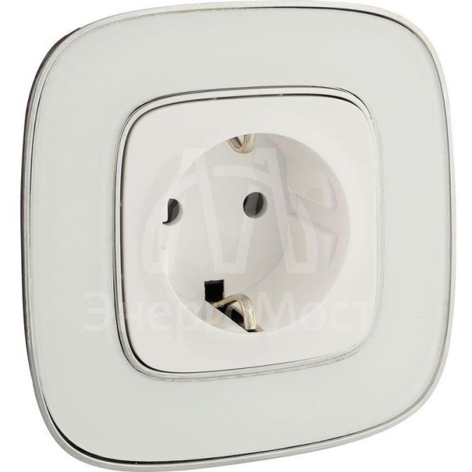 Механизм розетки 1-м СП Valena Allure 16А IP2X 250В 2К+З с лиц. панелью безвинт. зажимы бел. Leg 753721