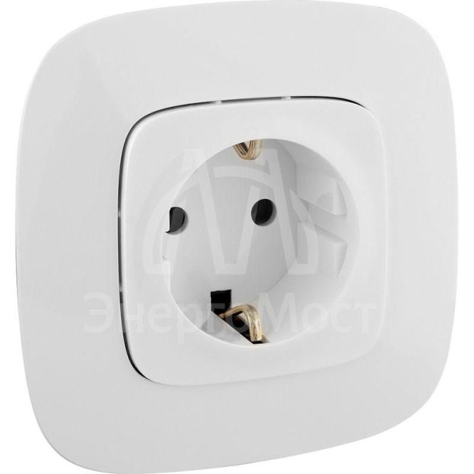 Механизм розетки 1-м СП Valena Allure 16А IP2X 250В 2К+З с лиц. панелью безвинт. зажимы бел. Leg 753721