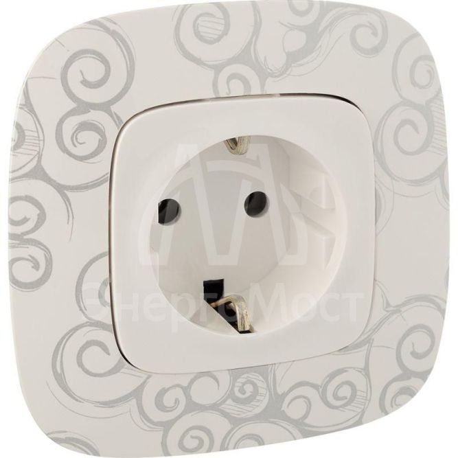 Механизм розетки 1-м СП Valena Allure 16А IP2X 250В 2К+З с лиц. панелью безвинт. зажимы бел. Leg 753721