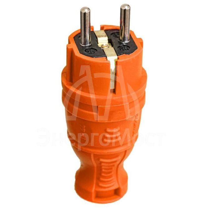 Вилка прямая с заземл. IP44 каучук оранж. TOKOV TKE-C10-KV-Z