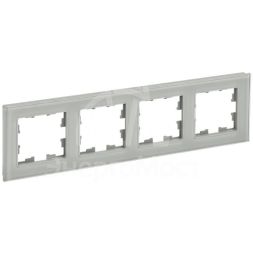 Рамка 4-м BRITE РУ-4-2-БрД стекло дым. IEK BR-M42-G-K30