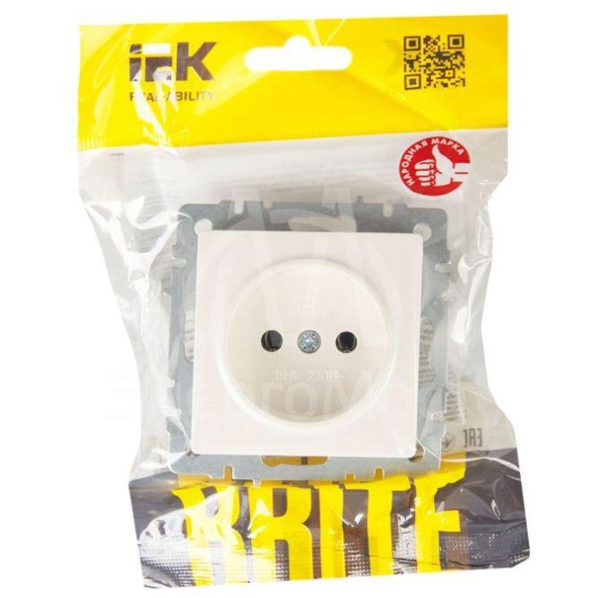 Розетка 1-м СП BRITE РС10-1-0-БрЖ 10А без заземл. без защ. шторок жемчуж. IEK BR-R10-10-K36