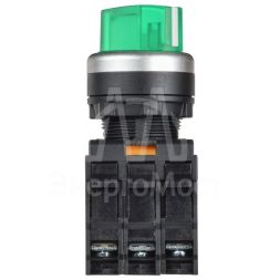 Переключатель 2 полож. 1НО+1НЗ с подсветкой зел. MASTER IEK MI-SW60-11XD-3-14-2-K06