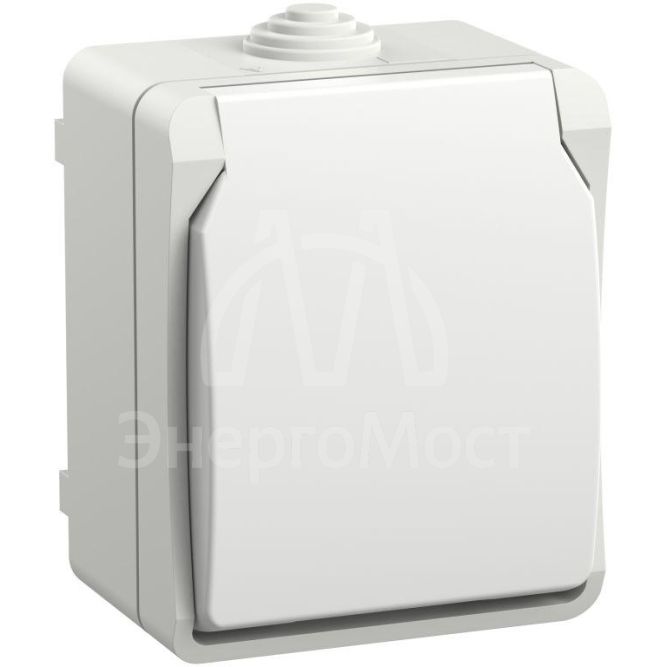 Розетка ОП Форс РСб20-3-ФБ 16А IP54 с заземл. защ. шторки бел. IEK ERS12-K01-16-54-DC