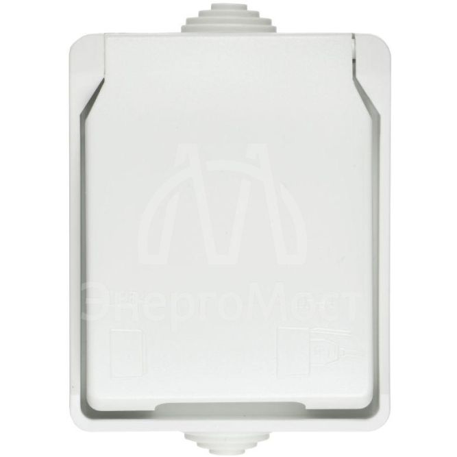 Розетка ОП Форс РСб20-3-ФБ 16А IP54 с заземл. защ. шторки бел. IEK ERS12-K01-16-54-DC