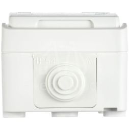 Розетка ОП Форс РСб20-3-ФБ 16А IP54 с заземл. защ. шторки бел. IEK ERS12-K01-16-54-DC