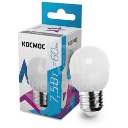 Лампа светодиодная GL45 7.5Вт 220В E27 4500К Космос LkecLED7.5wGL45E2745