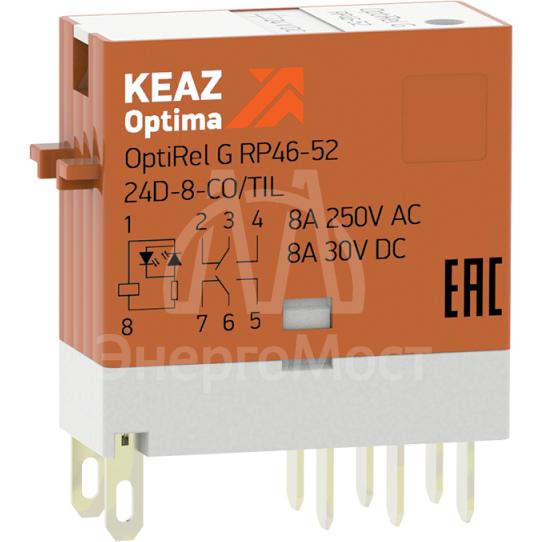 Реле промежуточное OptiRel G RP46-52-24D-8-CO-S/TIL КЭАЗ 281055