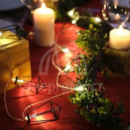 Гирлянда светодиодная &amp;quot;Кристаллы черные&amp;quot; 1.5м 10LED тепл. бел. 0.1Вт IP20 провод ПВХ прозр. элементы питания 2хAA (не в компл.) Neon-Night 304-017