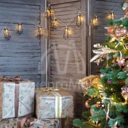 Гирлянда светодиодная &amp;quot;Кристаллы черные&amp;quot; 1.5м 10LED тепл. бел. 0.1Вт IP20 провод ПВХ прозр. элементы питания 2хAA (не в компл.) Neon-Night 304-017