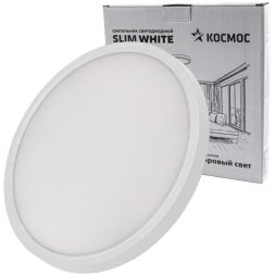 Светильник светодиодный SLIM WHITE 38Вт 6500К IP40 2700лм 230В 400х25мм КОСМОС KSlim38w_W6500K