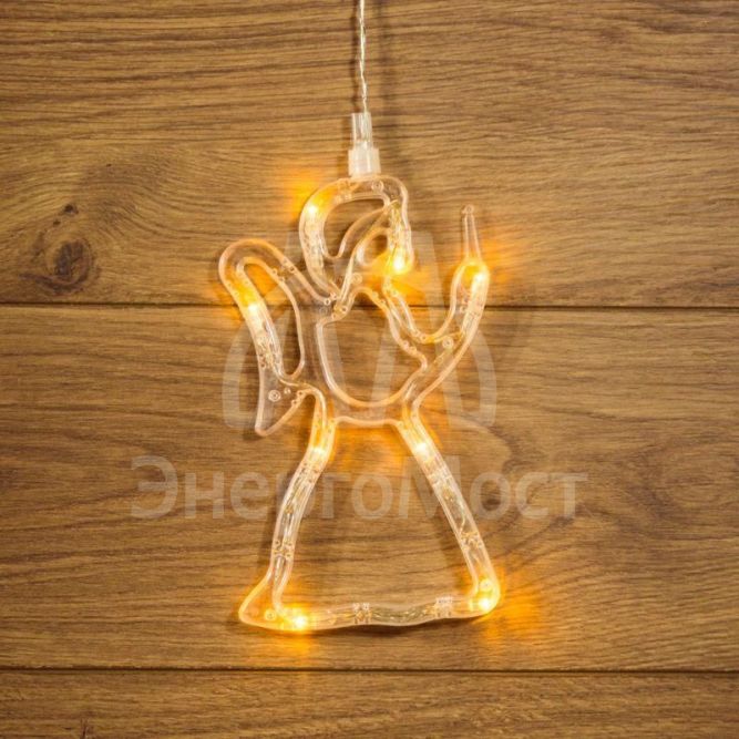 Фигура светодиод. &amp;quot;Ангелок&amp;quot; на присоске (батарейки 3хААА в компл.) 8LED 195х115х10мм тепло-бел. 1Вт 4.5В IP20 NEON-NIGHT 501-015