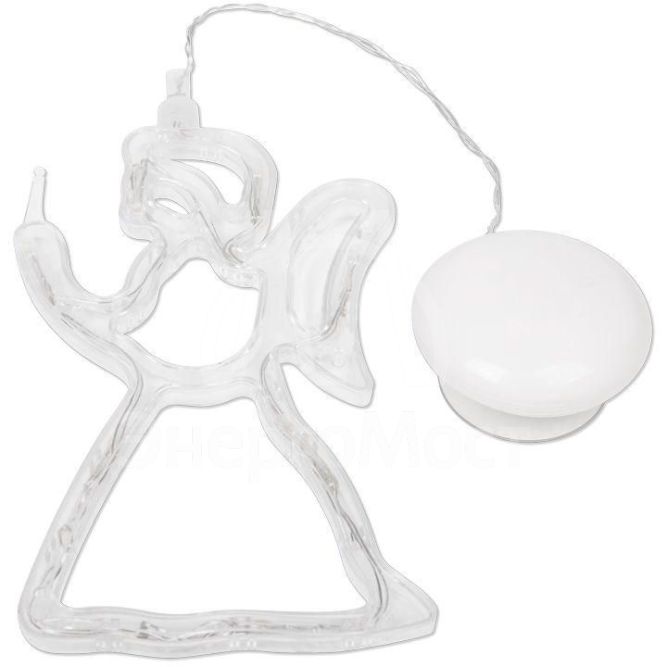 Фигура светодиод. &amp;quot;Ангелок&amp;quot; на присоске (батарейки 3хААА в компл.) 8LED 195х115х10мм тепло-бел. 1Вт 4.5В IP20 NEON-NIGHT 501-015