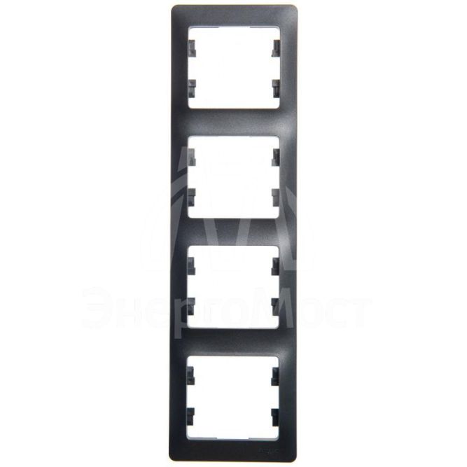 Рамка 4-м Glossa верт. антрацит SchE GSL000708