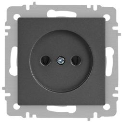 Розетка 1-м СП Accent 6-201-07 16А IP20 250В 2P графит Intro Б0063669