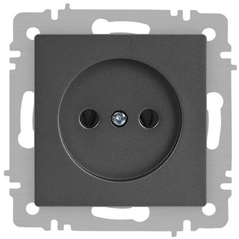 Розетка 1-м СП Accent 6-201-07 16А IP20 250В 2P графит Intro Б0063669