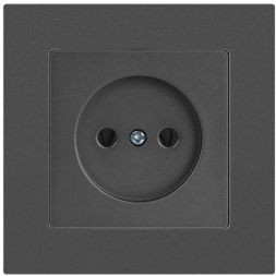 Розетка 1-м СП Accent 6-201-07 16А IP20 250В 2P графит Intro Б0063669