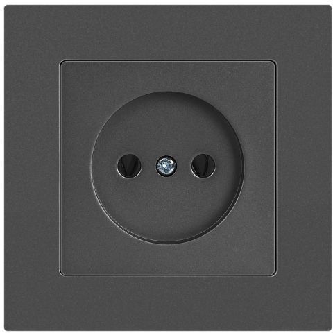 Розетка 1-м СП Accent 6-201-07 16А IP20 250В 2P графит Intro Б0063669