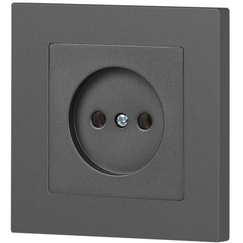 Розетка 1-м СП Accent 6-201-07 16А IP20 250В 2P графит Intro Б0063669