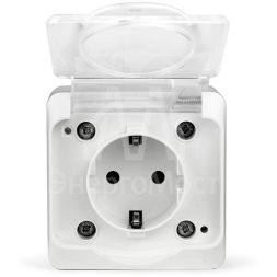 Розетка 1-м ОП Nix 16А IP54 250В с заземл. с прозр. крышкой бел. TOKOV ELECTRIC TKE-NX-R1Z-C01T-IP54