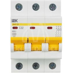Выключатель автоматический модульный 3п C 32А 4.5кА ВА47-29 IEK MVA20-3-032-C