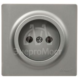 Розетка 1-мест. без заземл. LETO ПБТ платина LEZARD 752-3500-121B