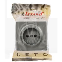 Розетка 1-мест. без заземл. LETO ПБТ платина LEZARD 752-3500-121B