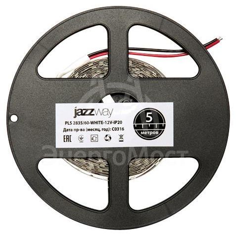 Лента светодиодная PLS 2835/120-12V-W 12Вт/м IP20 бел. свет (уп.5м) JazzWay 2859051