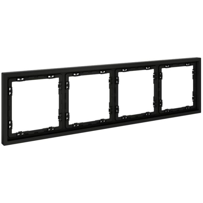 Рамка 4-м S70 пластик. черн. матов. Voltum VLS100408