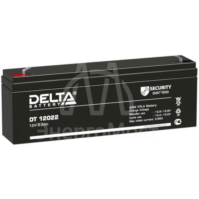 Аккумулятор 12В 2.2А.ч Delta DT 12022