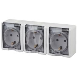 Розетка ОП 11-2406-01 3х2P+E IP54 шторки 16АХ-250В Эксперт бел. ЭРА Б0020722