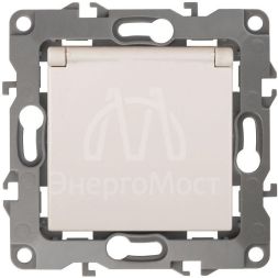 Механизм розетки 1-м СП Эра12 12-2103-02 16А IP20 16AX 250В 2P+E Schuko защ. шторки с крышкой сл. кость Эра Б0014694