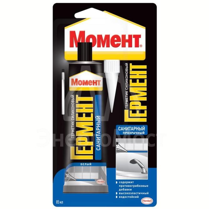 Герметик силиконовый санитарный &amp;quot;Момент ГЕРМЕНТ&amp;quot; 85мл на един. блистере прозр. Момент Б0022960