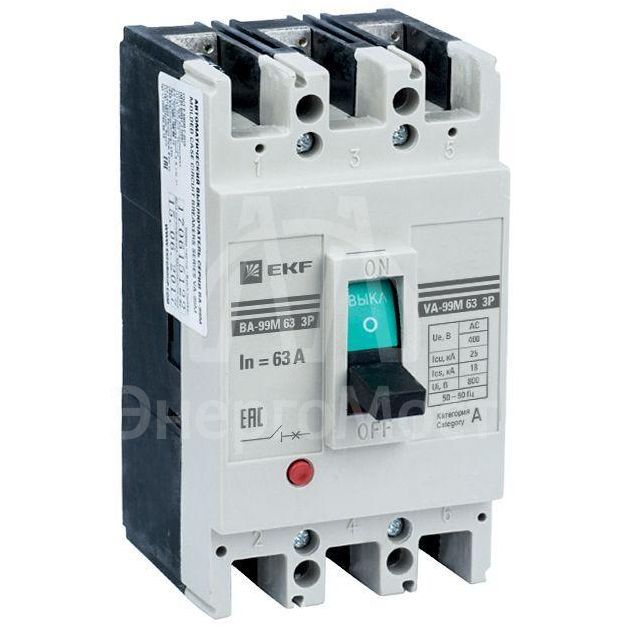 Выключатель автоматический 3п 63/63А 25кА ВА-99М PROxima EKF mccb99-63-63m