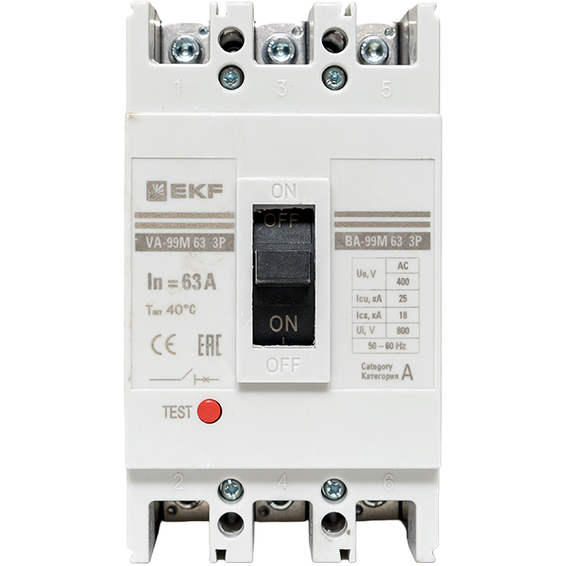Выключатель автоматический 3п 63/63А 25кА ВА-99М PROxima EKF mccb99-63-63m
