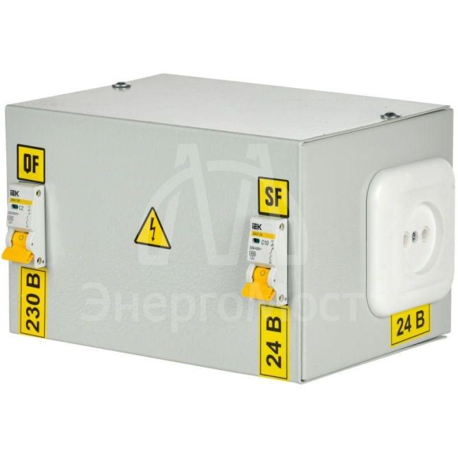 Ящик с понижающим трансформатором ЯТП 0.25 220/24В (2 авт. выкл.) IEK MTT12-024-0250