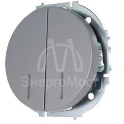 Выключатель 2-кл. СП OSEN 10А IP20 с подсветкой механизм сер. матов. LEZARD 743-7488-112