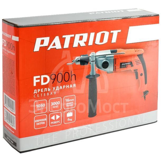 Дрель электрическая ударная FD 900h 2 скорости с ударом 1050Вт PATRIOT 120301466