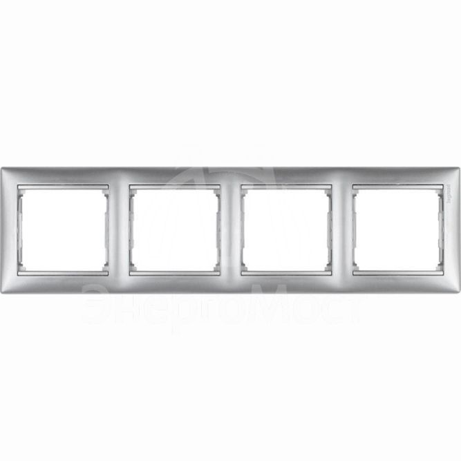 Рамка 4-м Valena горизонт. алюм. Leg 770154